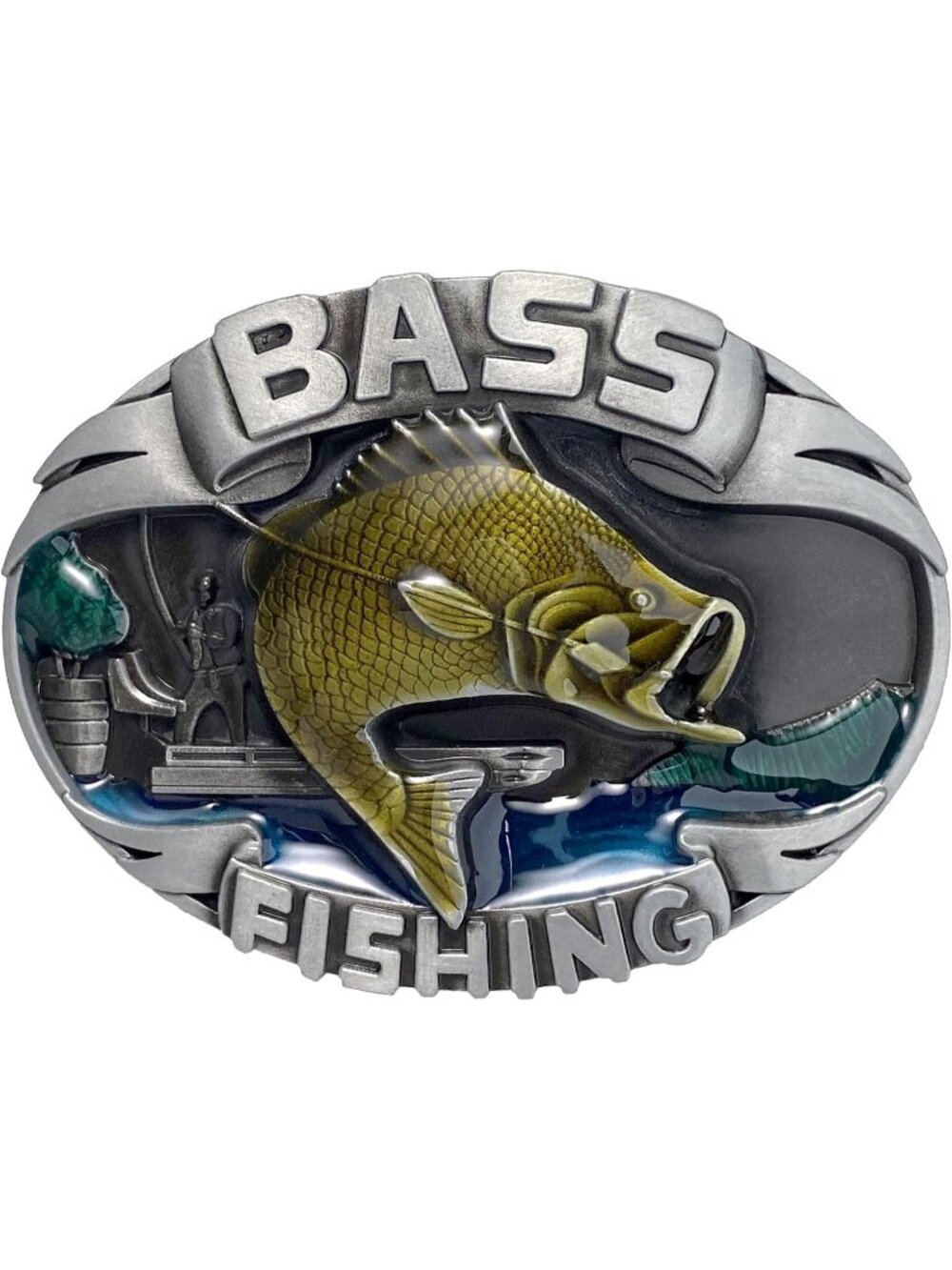 Unisex Bass Fishing Vintage Cowboy Rodeo Belt Buckle Costume Gift Accessory